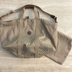 Gucci GG Monogram Weekender Convertible Tote Duffle Travel Bag + Pouch